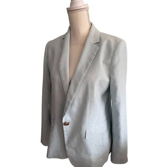 ANN TAYLOR Light Blue Button Jacket Blazer Size 4 - Picture 6 of 7